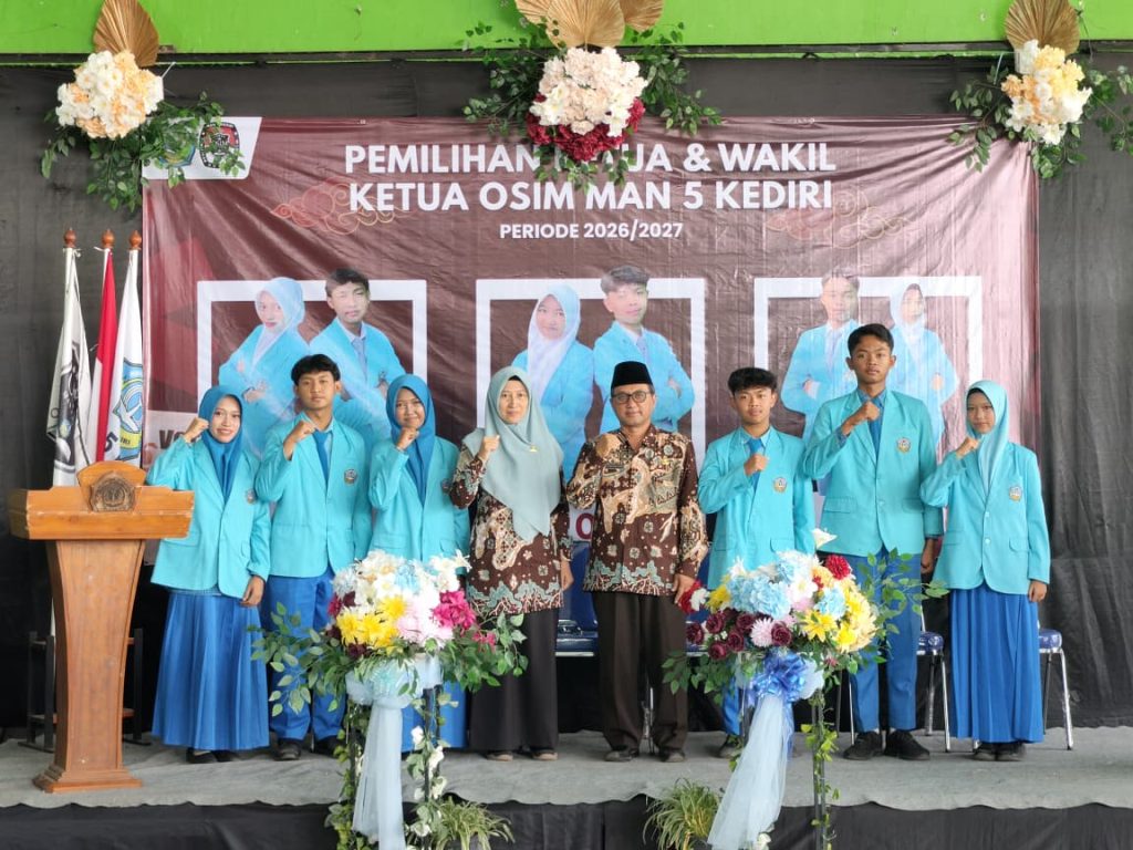 MAN 5 Kediri Sukses Gelar Pilkaos OSIM Berbasis Digital, Paslon 02 Raih Suara Terbanyak